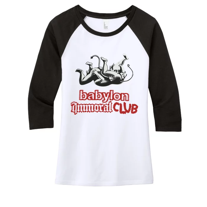 Babylon La Immoral Club Women's Tri-Blend 3/4-Sleeve Raglan Shirt