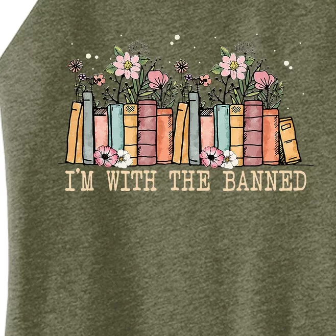 Book Lovers Im With The Banned Books Women’s Perfect Tri Rocker Tank