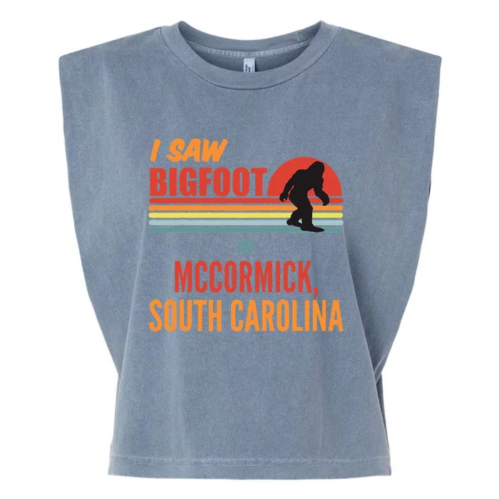 Bigfoot Lives In Mccormick South Carolina Garment-Dyed Women's Muscle Tee