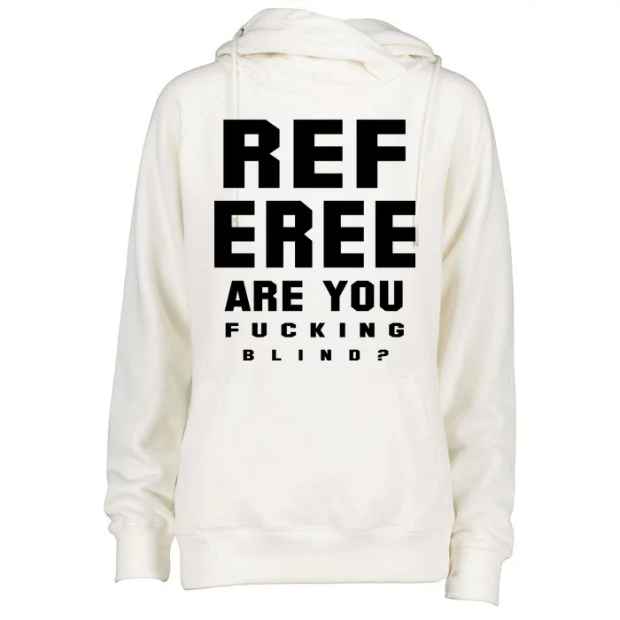 Blind Referee Funny Womens Funnel Neck Pullover Hood