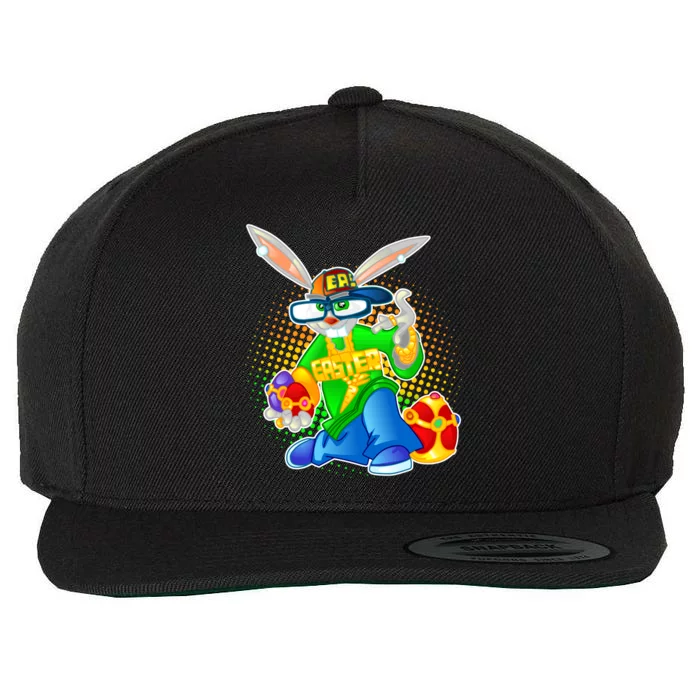 Blinged Easter Bunny Wool Snapback Cap