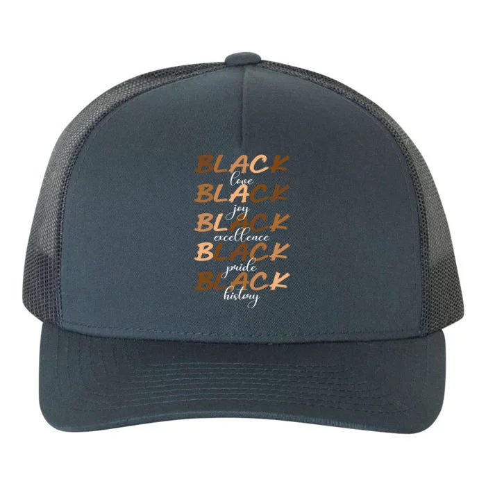 Black Love Joy Excellence Pride History Melanin Cool Gift Yupoong Adult 5-Panel Trucker Hat