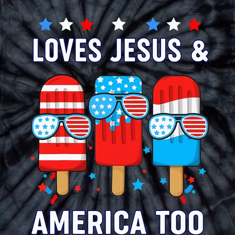 Boy Loves Jesus America Too Usa Flag Christian Faith Tie-Dye T-Shirt