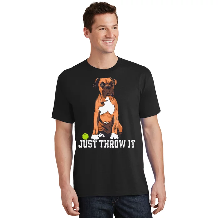 Boxer Love Just Throw It Play Fetch Dog T-Shirt