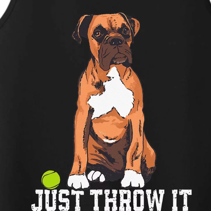 Boxer Love Just Throw It Play Fetch Dog Performance Tank