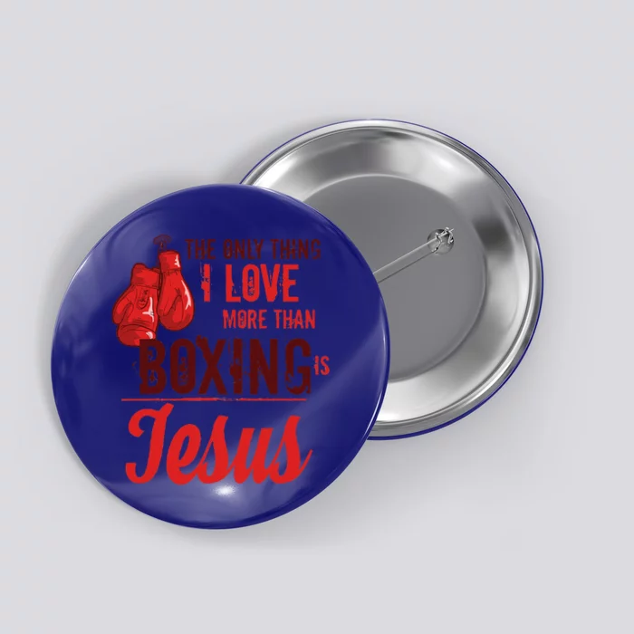 Boxing Lover Jesus Funny Boxer Christian Sports Gift Button