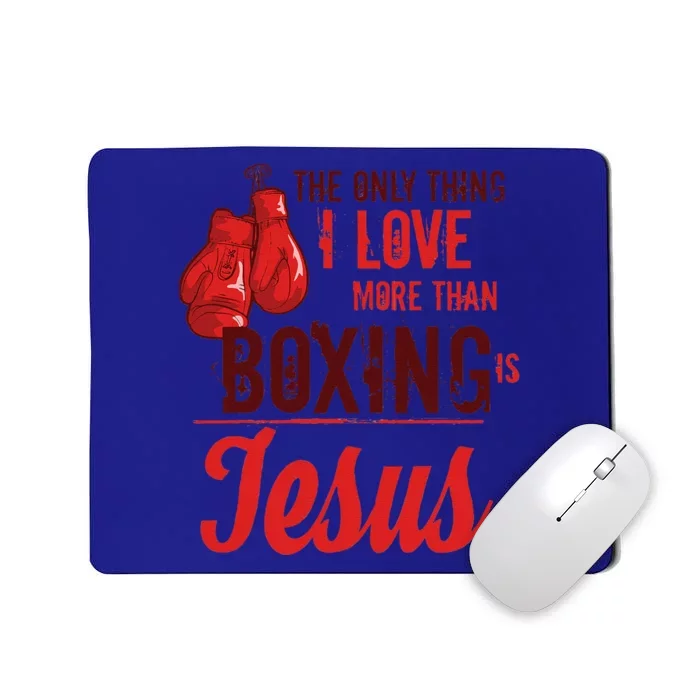 Boxing Lover Jesus Funny Boxer Christian Sports Gift Mousepad