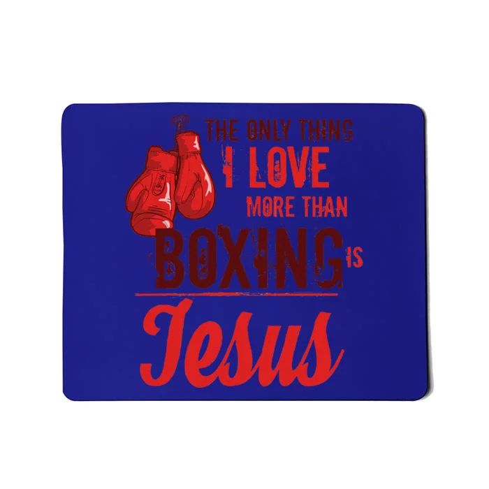 Boxing Lover Jesus Funny Boxer Christian Sports Gift Mousepad