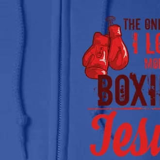 Boxing Lover Jesus Funny Boxer Christian Sports Gift Full Zip Hoodie