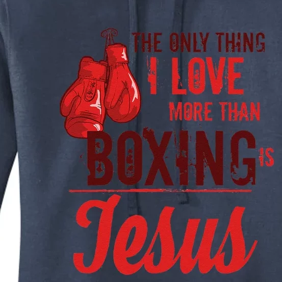 Boxing Lover Jesus Funny Boxer Christian Sports Gift Women's Pullover Hoodie