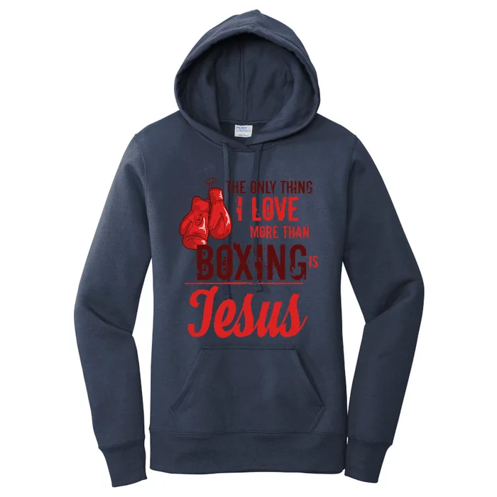 Boxing Lover Jesus Funny Boxer Christian Sports Gift Women's Pullover Hoodie