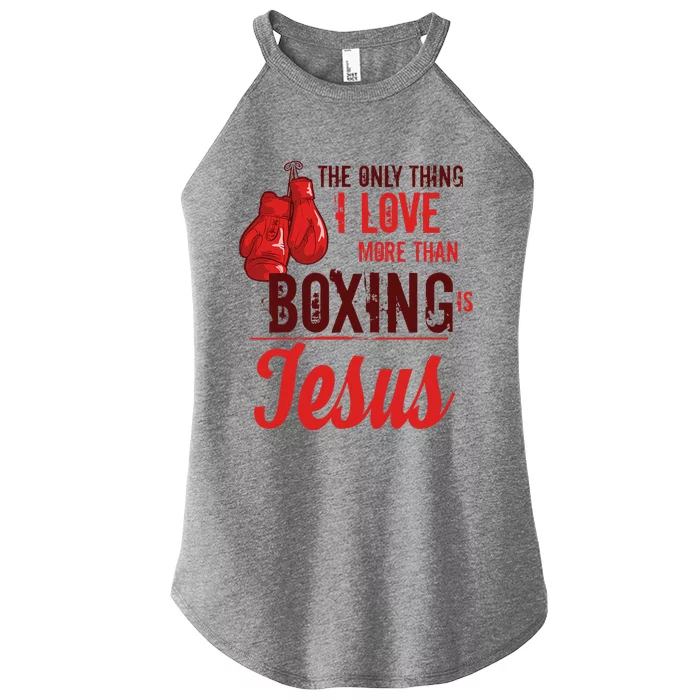 Boxing Lover Jesus Funny Boxer Christian Sports Gift Women’s Perfect Tri Rocker Tank