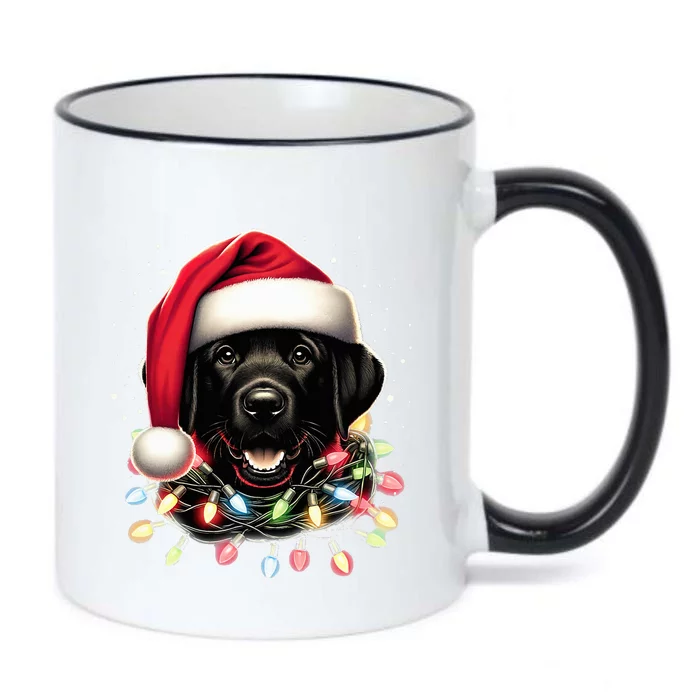 Black Lab Labrador Christmas Tree Light Pajama Dog Xmas Black Color Changing Mug