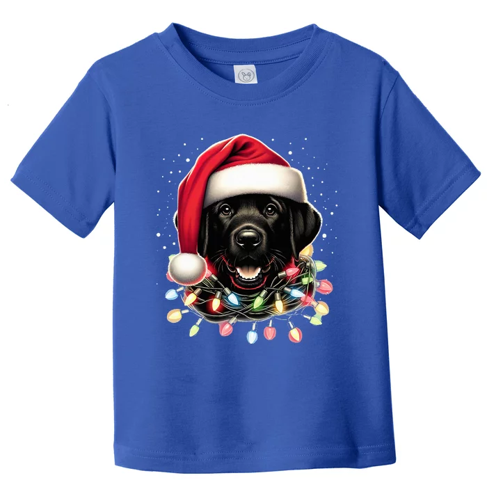 Black Lab Labrador Christmas Tree Light Pajama Dog Xmas Toddler T-Shirt