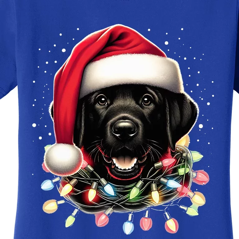 Black Lab Labrador Christmas Tree Light Pajama Dog Xmas Women's T-Shirt