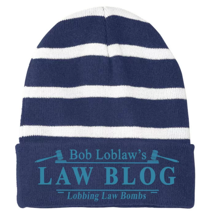 BOB LOBLAW'S LAW BLOG FUNNY MEME Striped Beanie with Solid Band