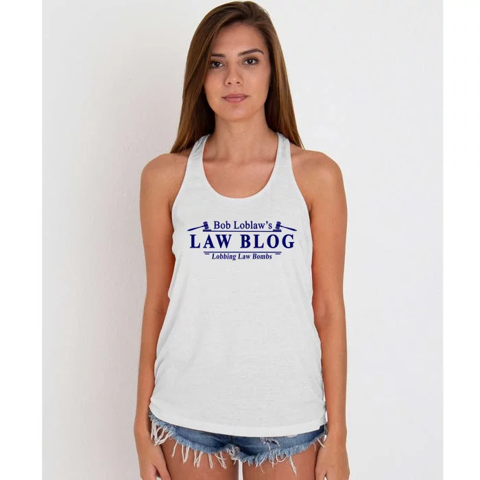 BOB LOBLAW'S LAW BLOG FUNNY MEME Women's Knotted Racerback Tank