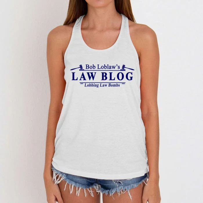 BOB LOBLAW'S LAW BLOG FUNNY MEME Women's Knotted Racerback Tank