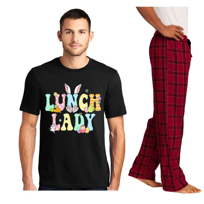 Bunny Lunch Lady Funny Egg Easter Day Floral Pajama Set