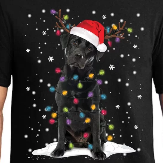 Black Lab Labrador Christmas Tree Light Pajama Dog Xmas Gift Pajama Set