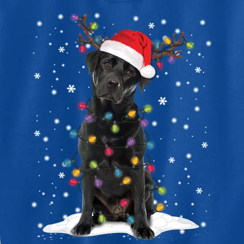 Black Lab Labrador Christmas Tree Light Pajama Dog Xmas Gift Kids Sweatshirt