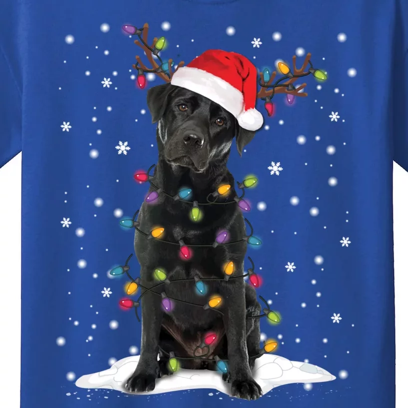 Black Lab Labrador Christmas Tree Light Pajama Dog Xmas Gift Kids T-Shirt