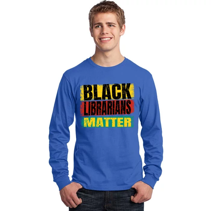 Black Librarians Lives Matter Flag African Distressed Gift Tall Long Sleeve T-Shirt