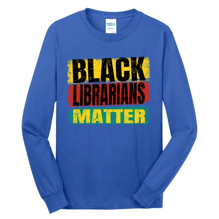 Black Librarians Lives Matter Flag African Distressed Gift Tall Long Sleeve T-Shirt