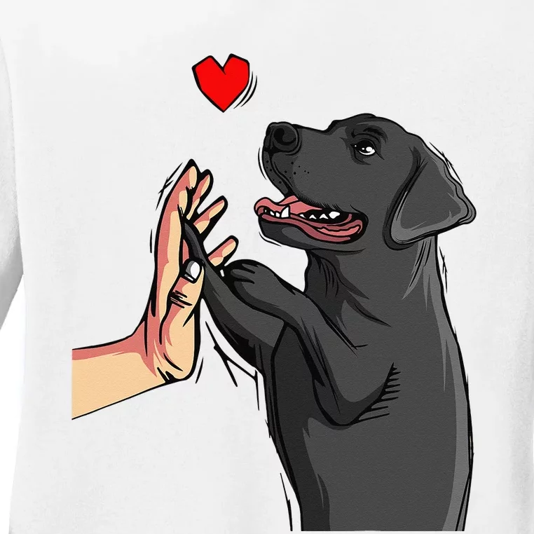 Black Lab Labrador Retriever Ladies Long Sleeve Shirt