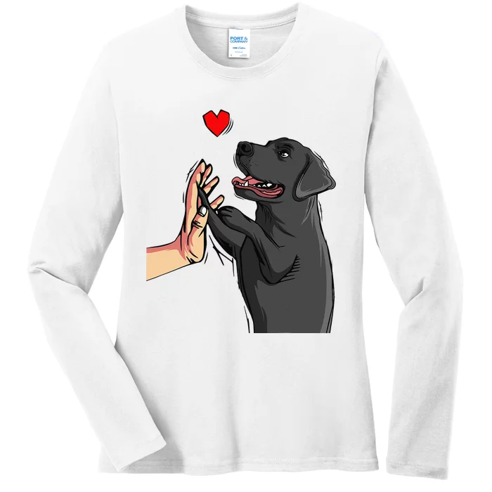 Black Lab Labrador Retriever Ladies Long Sleeve Shirt