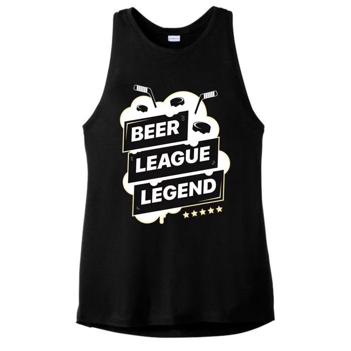 Beer League Legend Hockey Gift Ladies Tri-Blend Wicking Tank