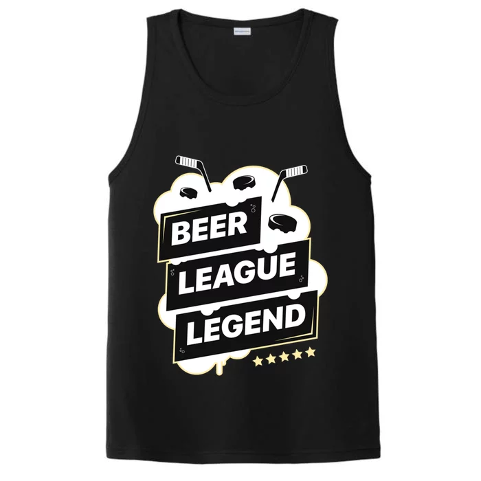 Beer League Legend Hockey Gift Performance Tank