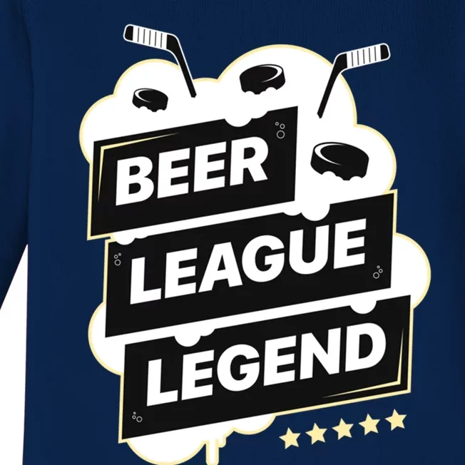 Beer League Legend Hockey Gift Baby Long Sleeve Bodysuit