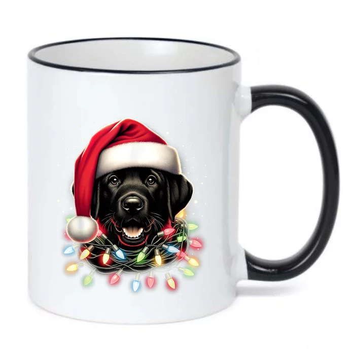 Black Lab Labrador Christmas Tree Light Pajama Dog Xmas Black Color Changing Mug