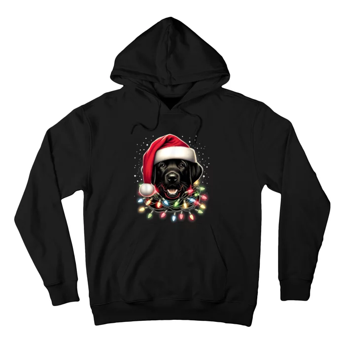 Black Lab Labrador Christmas Tree Light Pajama Dog Xmas Hoodie