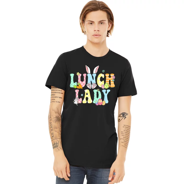 Bunny Lunch Lady Funny Egg Easter Day Floral Premium T-Shirt