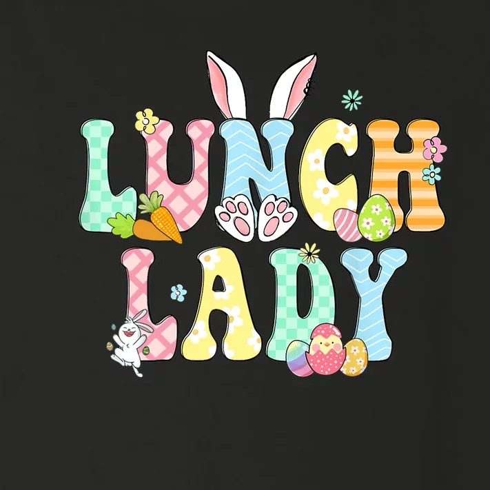 Bunny Lunch Lady Funny Egg Easter Day Floral Toddler Long Sleeve Shirt