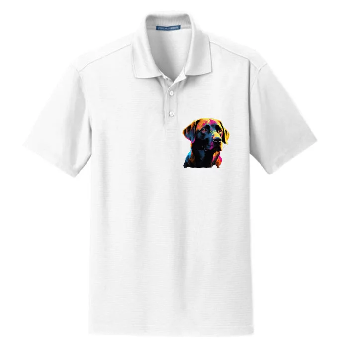 Black Labrador Lover Colorful Pop Art Black Lab Dry Zone Grid Performance Polo