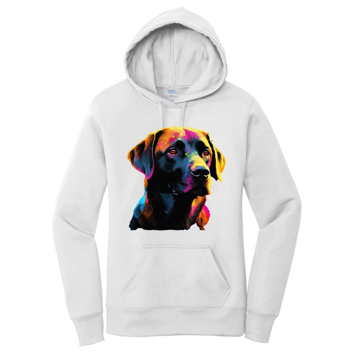 Black Labrador Lover Colorful Pop Art Black Lab Women's Pullover Hoodie