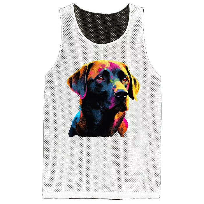 Black Labrador Lover Colorful Pop Art Black Lab Mesh Reversible Basketball Jersey Tank