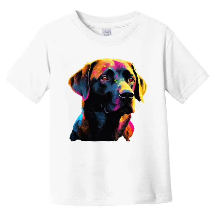 Black Labrador Lover Colorful Pop Art Black Lab Toddler T-Shirt