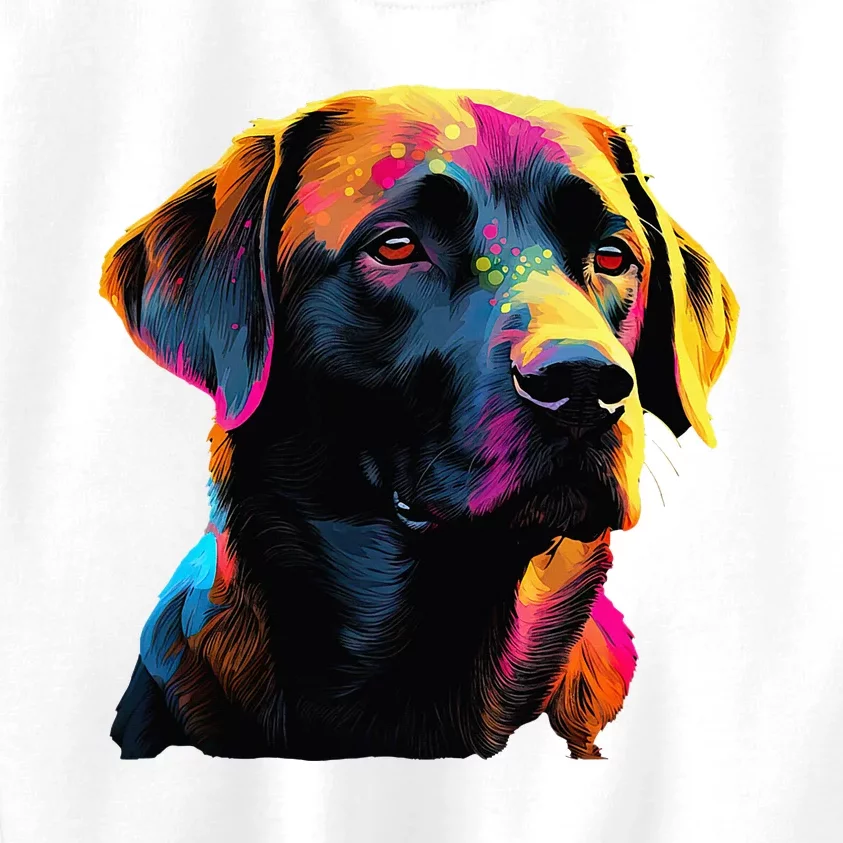 Black Labrador Lover Colorful Pop Art Black Lab Kids Sweatshirt