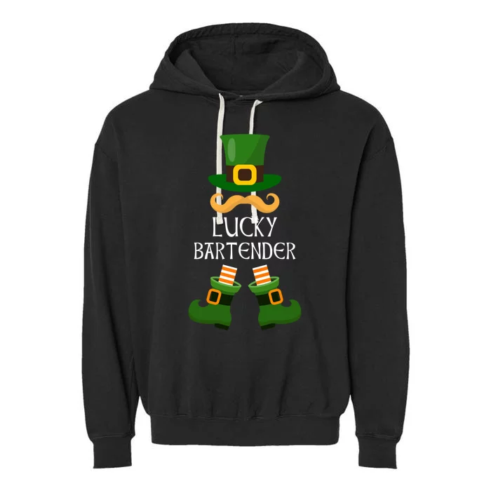 Bartender Lucky Leprechaun Matching Family St Patricks Day Cute Gift Garment-Dyed Fleece Hoodie