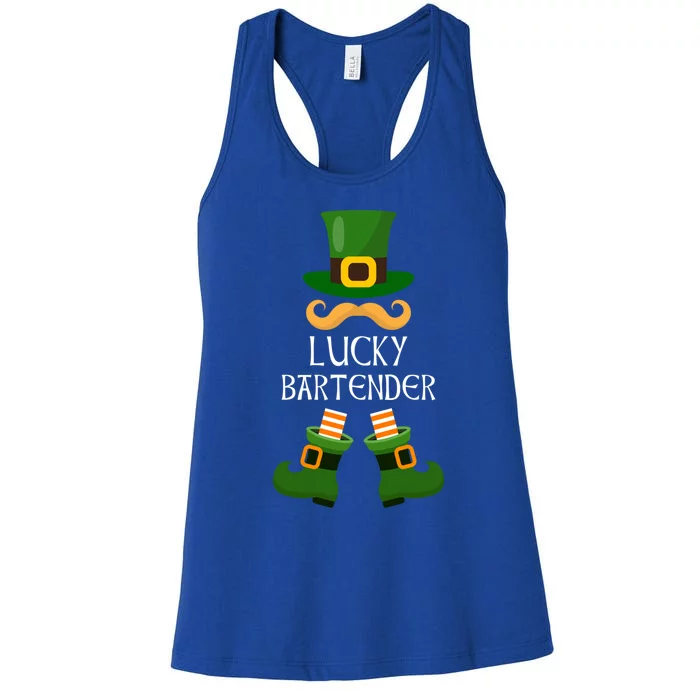 Bartender Lucky Leprechaun Matching Family St Patricks Day Cute Gift Women's Racerback Tank