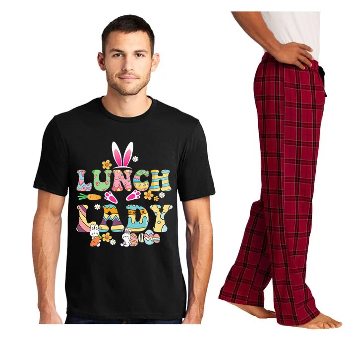 Bunny Lunch Lady Funny Egg Easter Day Floral Pajama Set