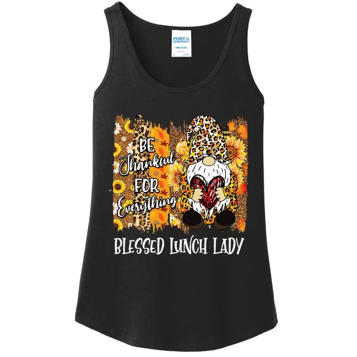 Blessed Lunch Lady Gnome Matching Family Fall Thanksgiving Ladies Essential Tank