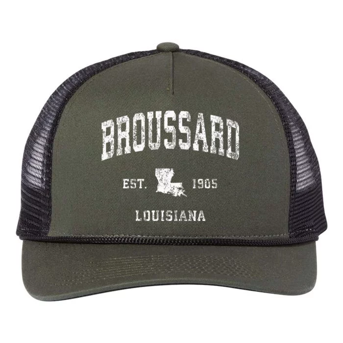 Broussard Louisiana LA Vintage Athletic Sports Retro Rope Trucker Hat Cap