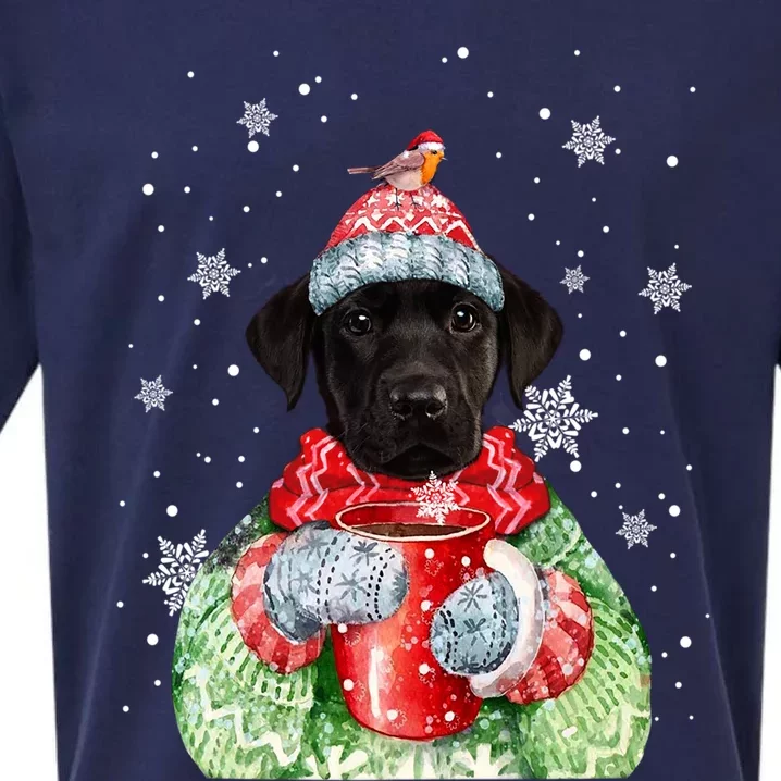 Black Lab Labrador Christmas Funny Dogs Lover Christmas Great Gift Sueded Cloud Jersey T-Shirt