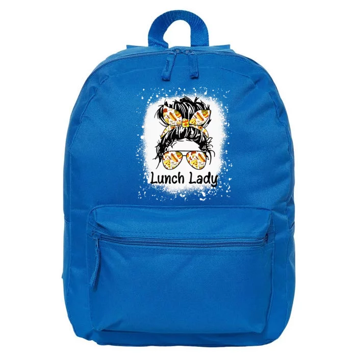 Bleached Lunch Lady Messy Hair Woman Bun Lunch Lady Life 16 in Basic Backpack