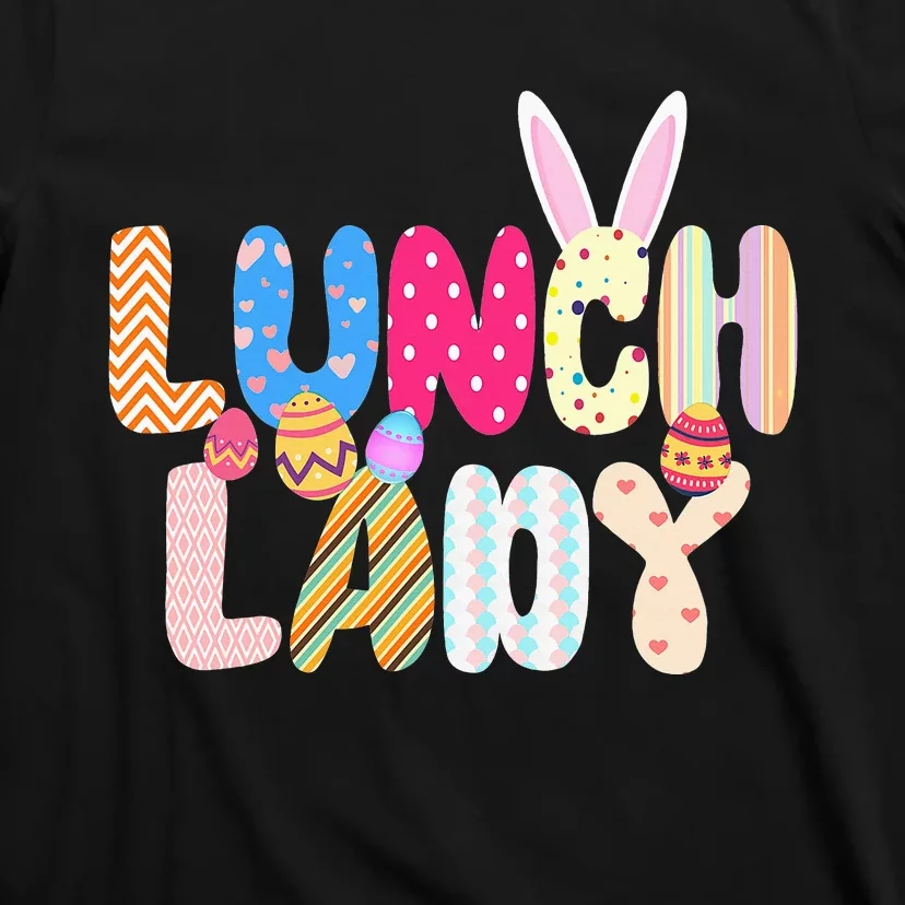 Bunny Lunch Lady Funny Egg Easter Day Floral Gifts T-Shirt